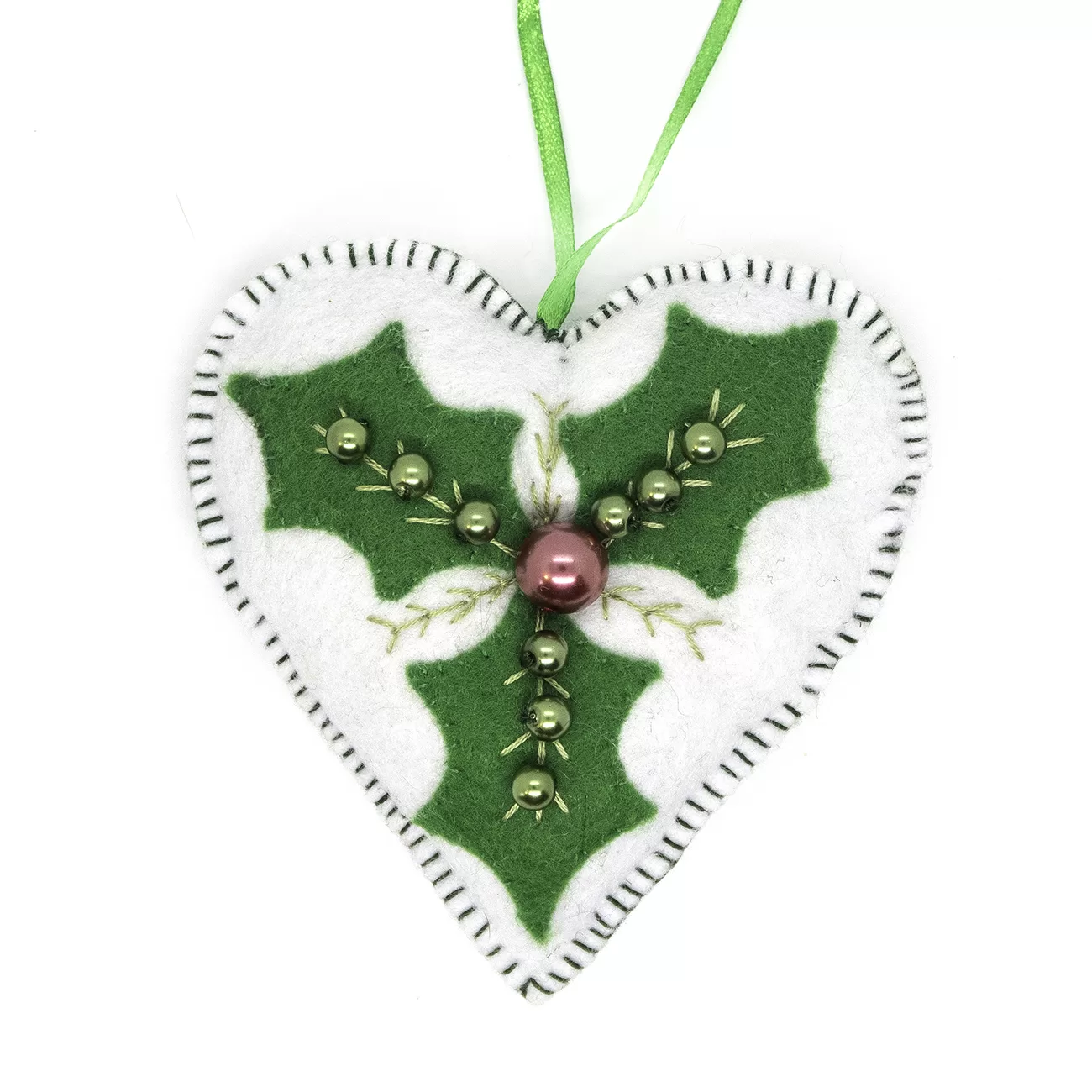 Sew creative kit – Christmas decorations, Holly leaves